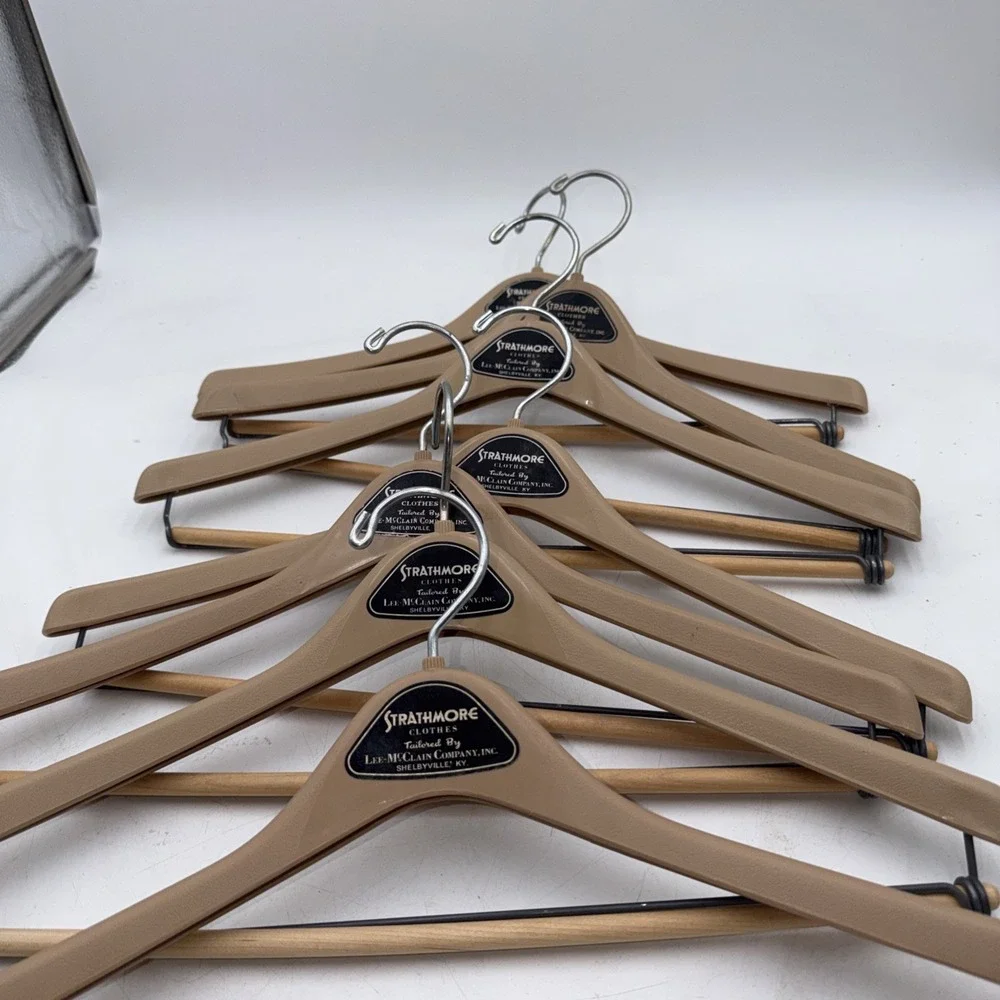 Lot 7 Vintage Wooden & Plastic Suit Hangers & Pants Shelbyville KY  Strathmore